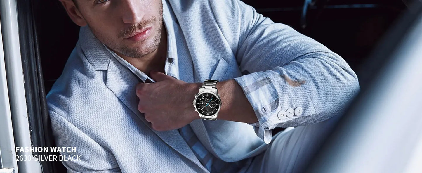 NIBOSI Mens Watches Analog Dainty Business Dress Watches for Men Military Chronograph Watch with Calendar Waterproof Stainless