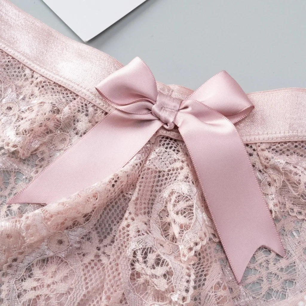 Women Underwear Sets Backless Bra Lace Panty Sexy Thong Sexy Lace Hollow Deep V Push Up Lingerie Sets