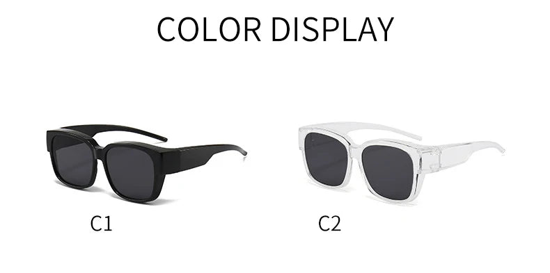 Men Women Polarized Sunglasses Wear Over Myopia Prescription Glasses Vintage Outdoor Travel Night Vision Driving Goggles