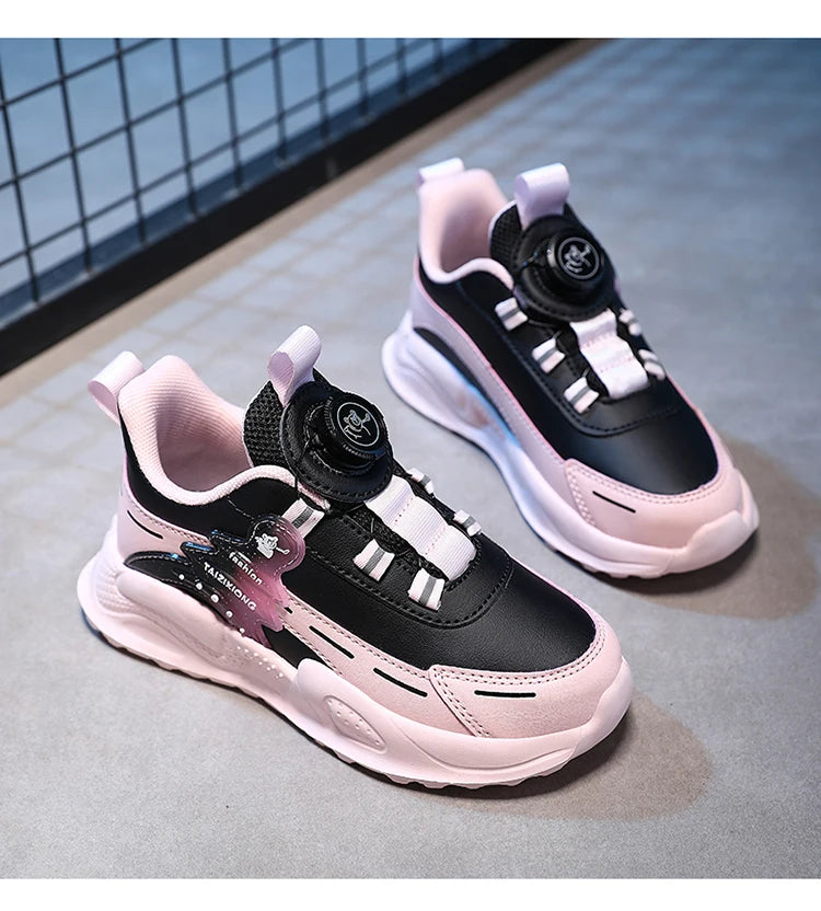 Fashion Children Shoes Boy Sneaker Non-slip School Casual Walking Shoes Leather Tennis Sport Shoes for Kids Girls 5 To 16 Years