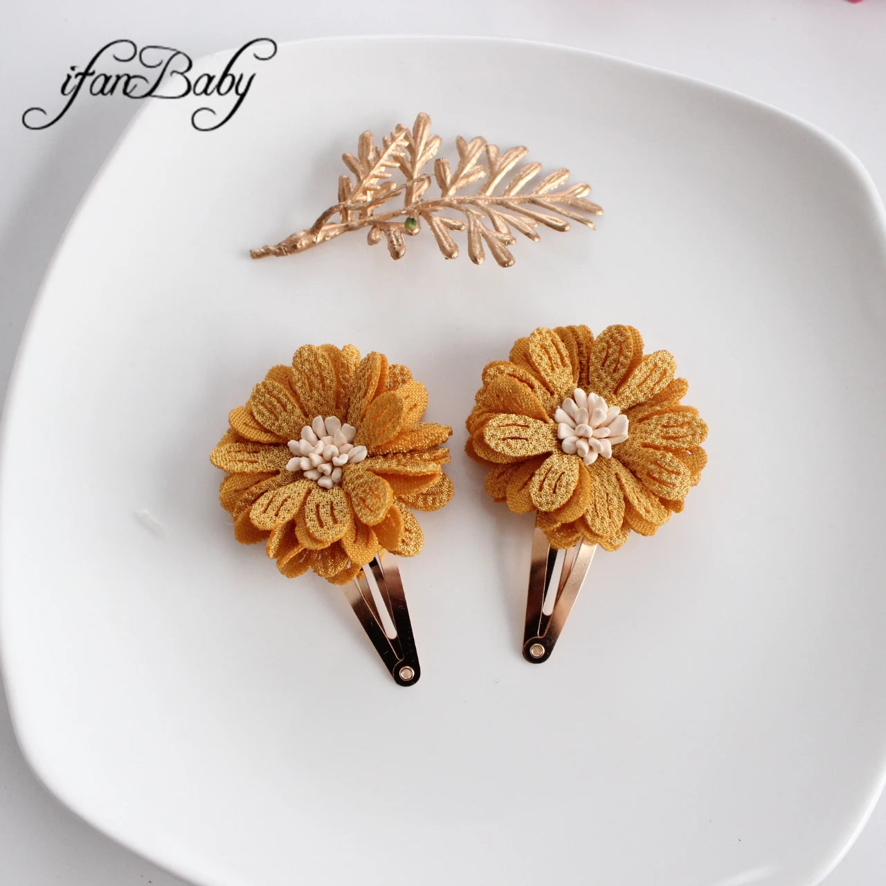 Fashion Flower BB Hair Clips Pin Headwear For Baby Kids Girl Hair Accessories 2 PCS/SET