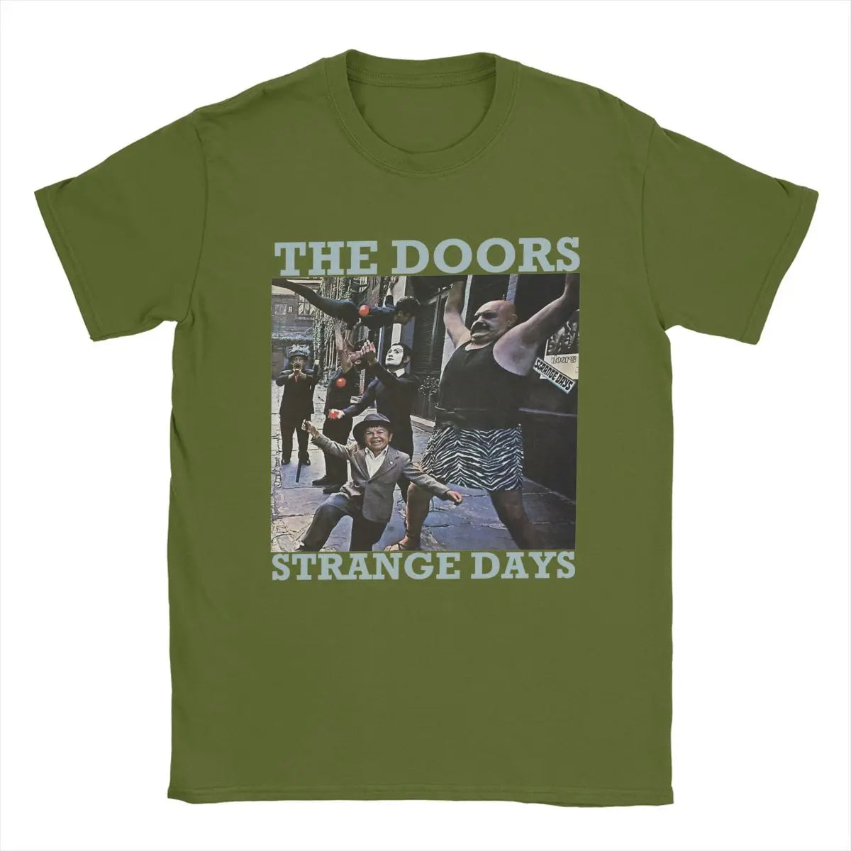 THE Doors Strange Days Men T Shirts Vintage Tee Shirt Short Sleeve Round Collar T-Shirt Cotton New Arrival Clothing