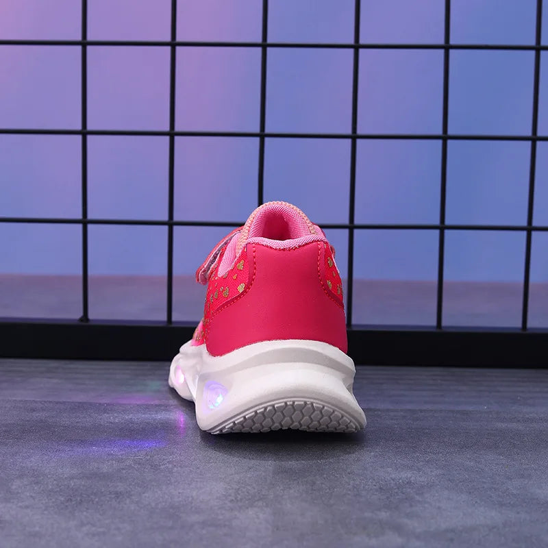 Kids' Casual Shoes Children Led Light Spring Outdoor Sneakers For Breathable Anti-slip Black  Blue Pink Size 21-30