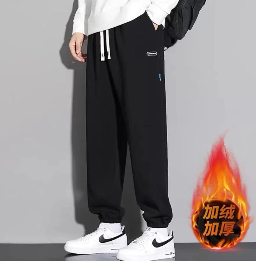 Big Size 10XL Men Pants Fleece Lined Jogger Trouser Male Plus Large 9XL 8XL Winter Autumn Bootcut Cuffed Elastic Sweatpant Loose