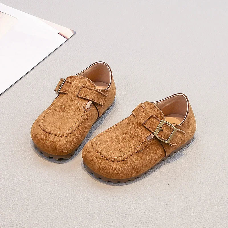 Children's Flat Shoes 2-18 Years Old Khaki Simple Boys Girls Casual Shoes Four Seasons Models Yellow Non-slip Kids Loafers 23-33