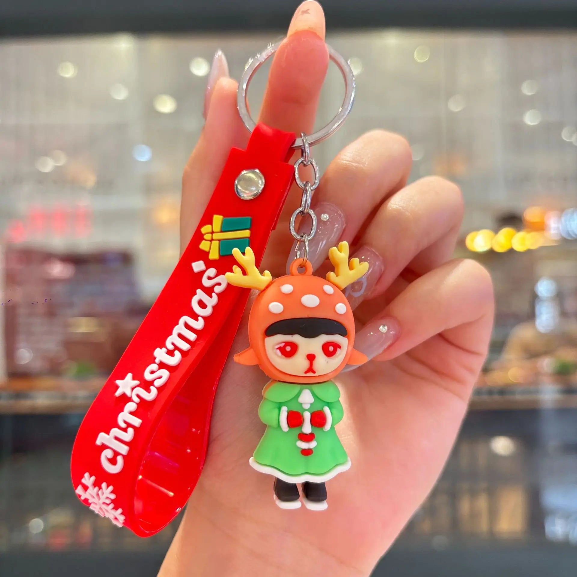 Christmas Gift 2025 Cute Santa Keychain Cartoon Pendant for Bag Car Keys Decor Stocking Stuffer for Kids Children Daughter Son