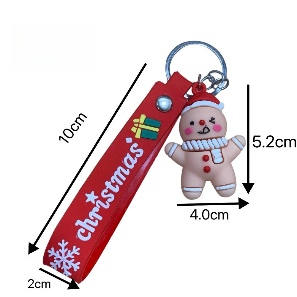 Christmas Gift 2025 Cute Santa Keychain Cartoon Pendant for Bag Car Keys Decor Stocking Stuffer for Kids Children Daughter Son