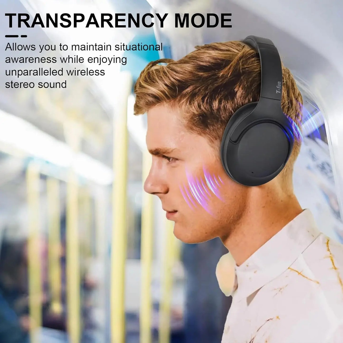 Hybrid Active Noise Cancelling Headphones, Wireless Over Ear Bluetooth Headsets ANC,APP Custom EQ,Deep Bass, Comfort Ear Cups