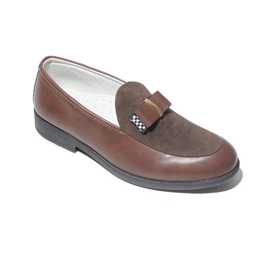 Kids Shoes For Boys PU Leather School Show Dress Shoes Flats Classic British Oxford Shoe Children Wedding Loafer Moccasins Brown