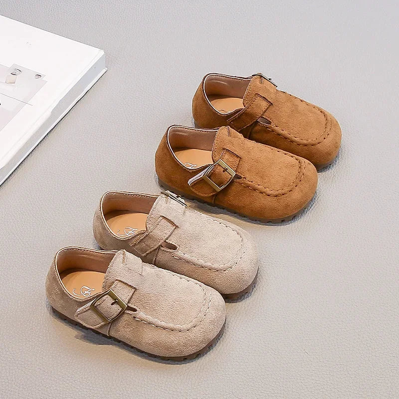 Children's Flat Shoes 2-18 Years Old Khaki Simple Boys Girls Casual Shoes Four Seasons Models Yellow Non-slip Kids Loafers 23-33