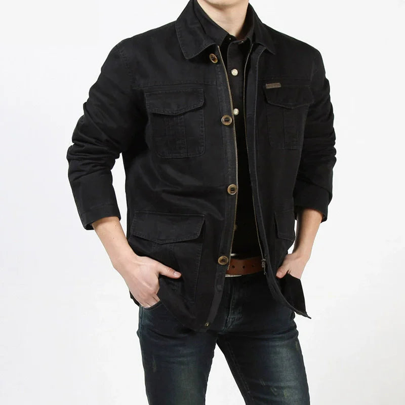 Spring Autumn Long Men Jackets Army green Cargo Mulit Pockets Trench Work Outwear Casual Coat Jacket Size M-3XL 4XL