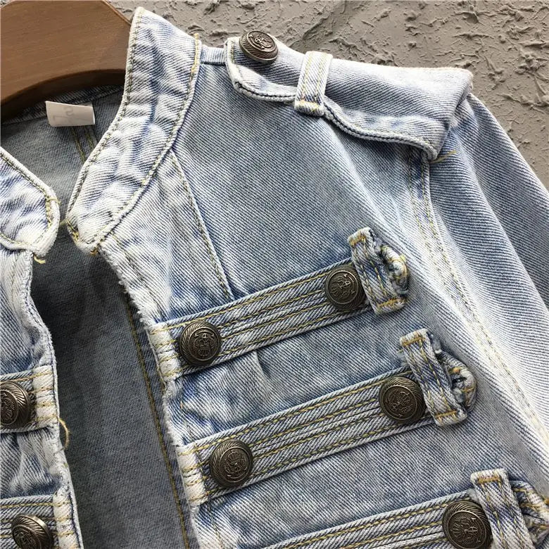 Women's Short Jacket Spring and Autumn New Jacket Top Skinny Stand-up Collar Long-sleeved Denim Fashion Comfort Winter Clothes