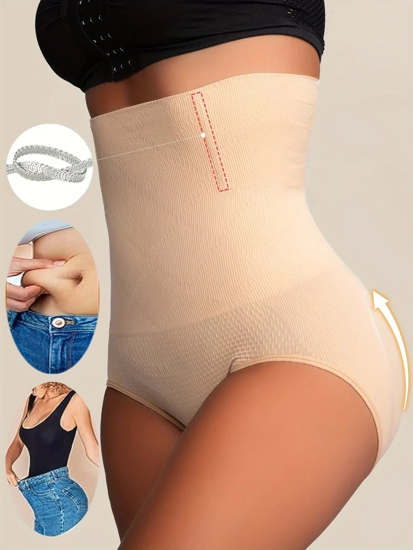 Slimming Shapewear for Women - Tummy Control High Waist Trainer with Butt Enhancer