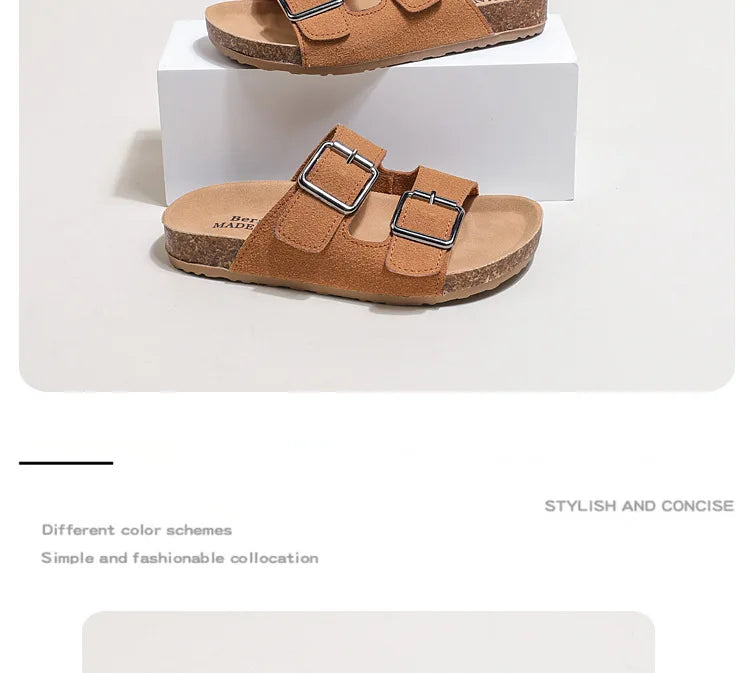 Children Sandals 2025 Girls Boys Summer New Fashion Korean Soft Sole Anti-slippery Versatile Kids Slippers Open-toe Beach Shoes