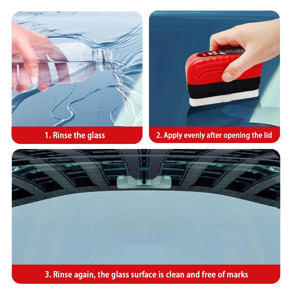 Car Glass Oil Film Remover Auto Detailing Powerful Glass Polishing Compound Windshield Cleaner Cleaning Brush Polish Car Tools