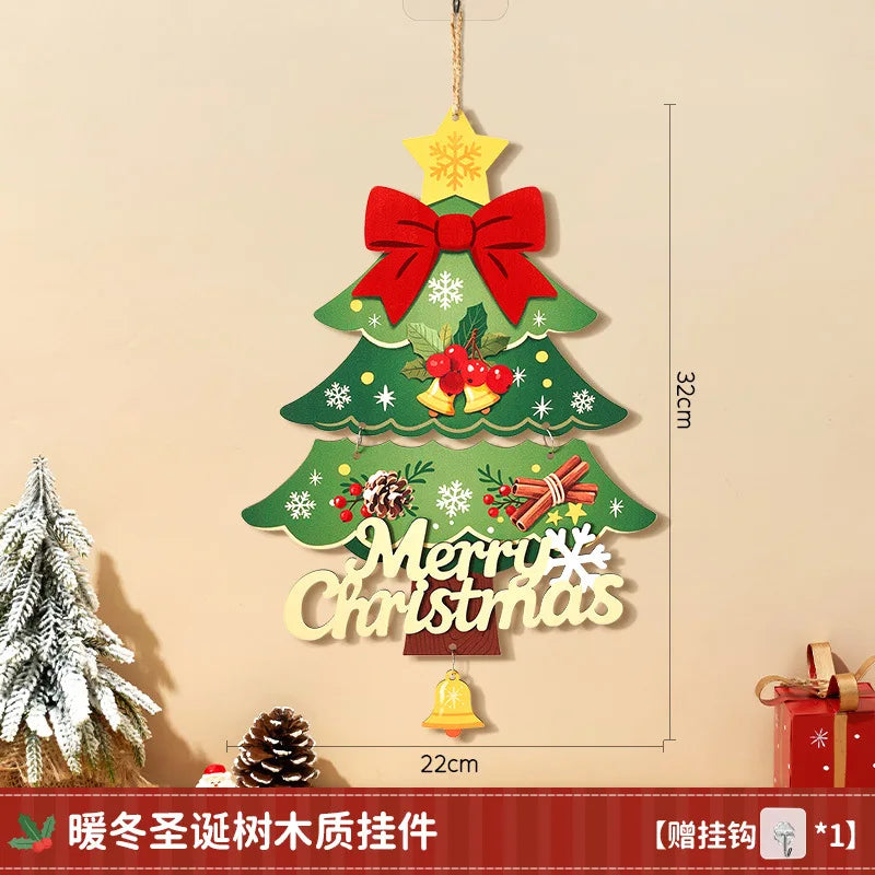 Christmas decorations, small ornaments, scene atmosphere decoration, Christmas tree hanging decorations, bedroom door ornaments