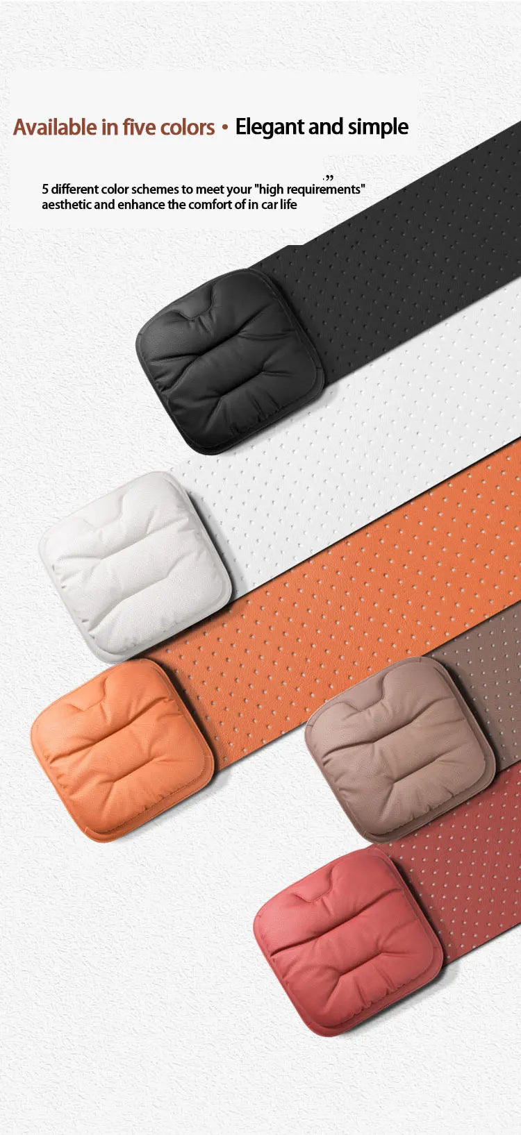 Universal Car Seat Cover Leather Cars Seat Waist Cushion Covers Four Season Auto Interior Seats  Protection Pad Car Accessorie