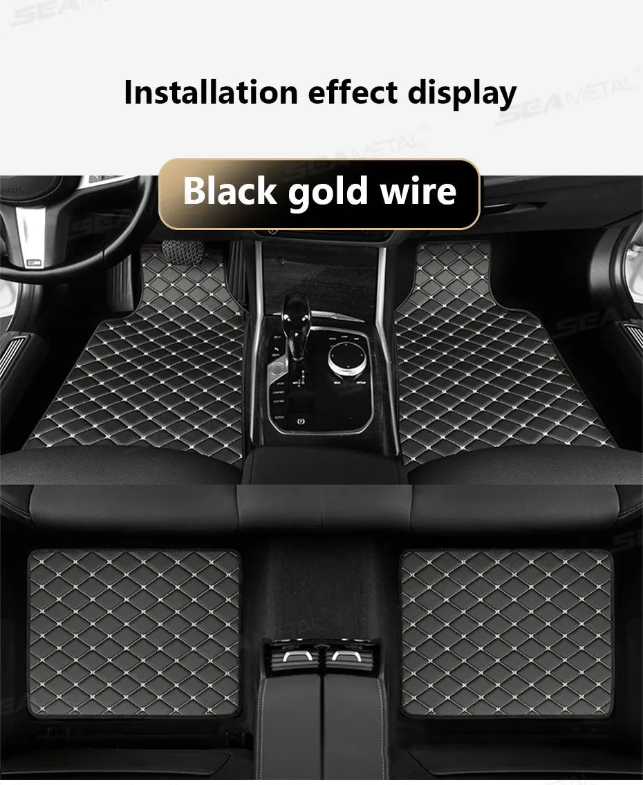 SEAMETAL 4Pcs Car Floor Mat Full Set Universal Non-Slip Auto Carpet Waterproof All-Weather Car Mat Anti Scratch Cargo Liner