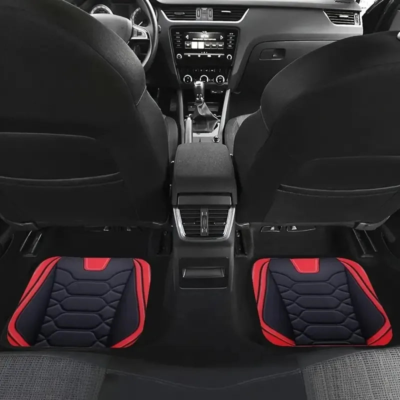 4PCS Car Floor Mats Universal Waterproof Front Rear Full Set Auto Rugs Wear Resistant and Dirt Resistant Leather Auto Carpet