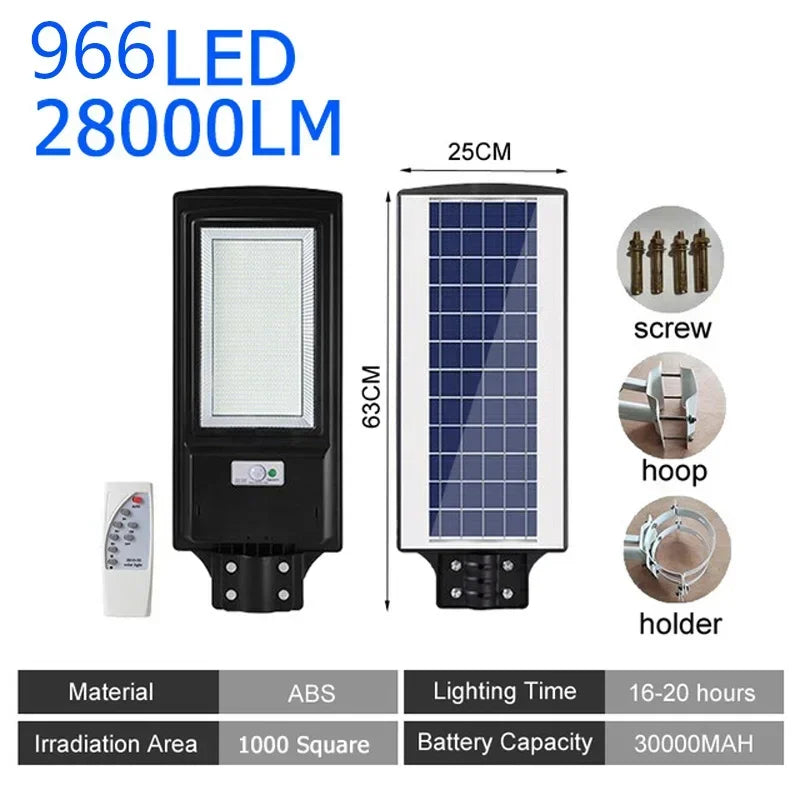 Solar Street Lights with Radar Sensor Outdoor Lighting Solar Powered Road  Light Remote Garden Patio Security Flood Light
