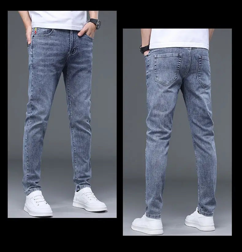 Fleece Thermal Autumn Winter Denim Jeans for Men Pants Warm Thicken Straight Stretch Clothing Fashion Street Causal Denim Pants