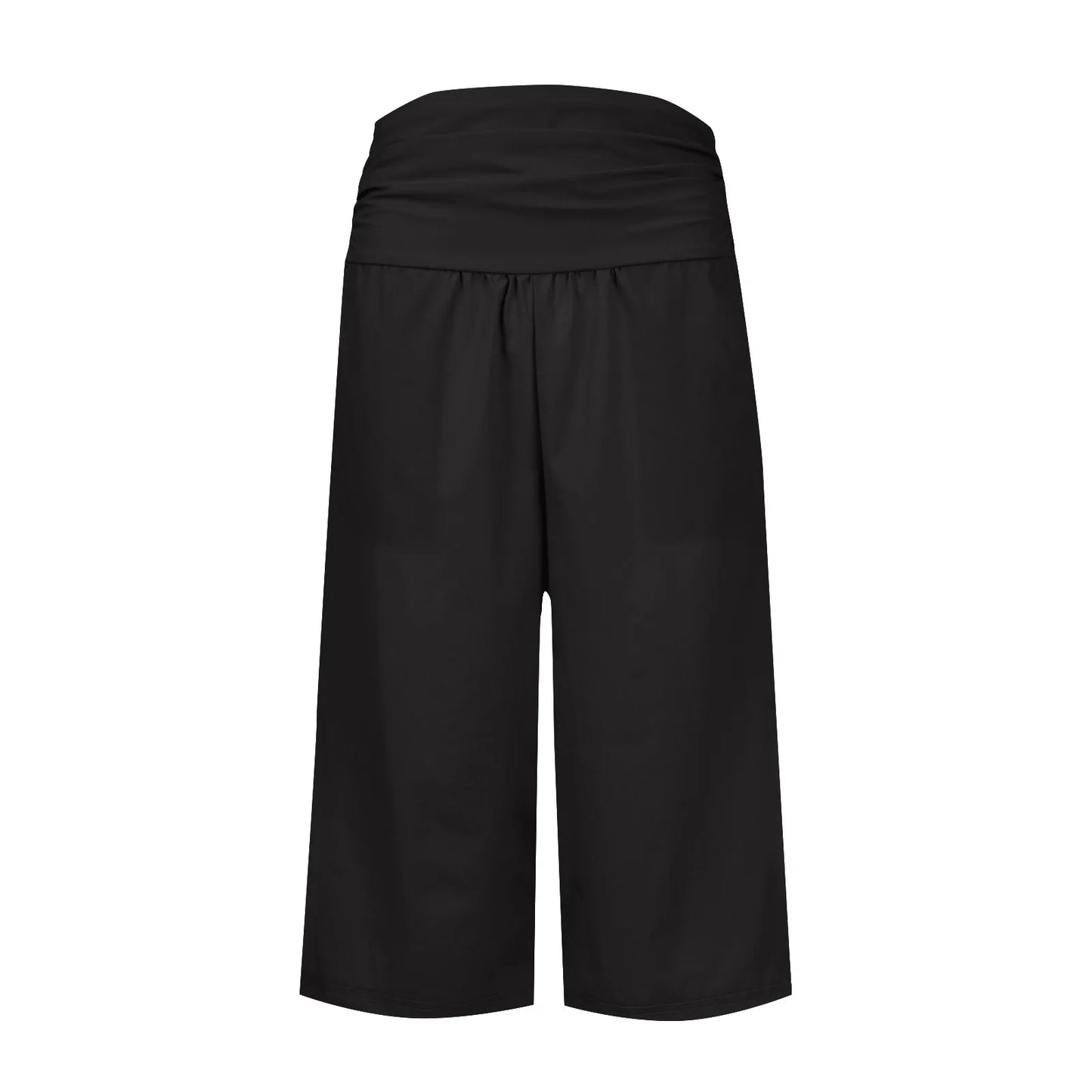 women pants summer loose cropped pants High Waist Solid Color Casual Trousers Pants With Pockets cozy breathable pantalon femme