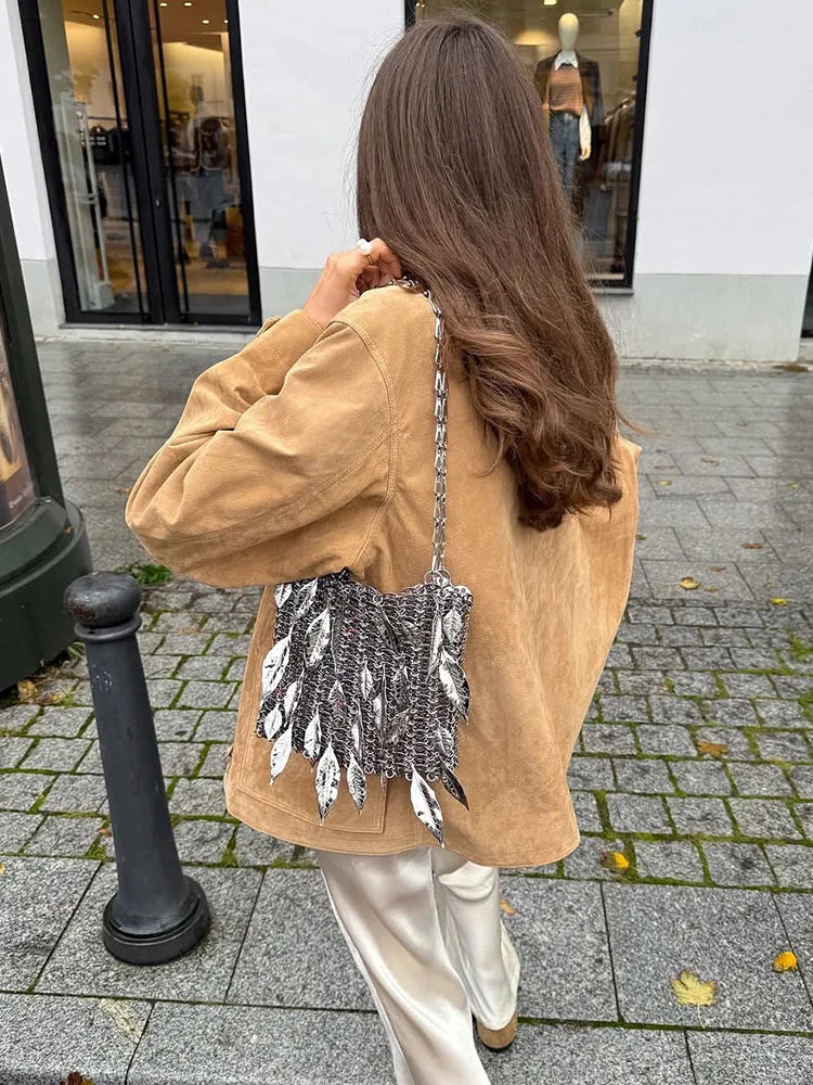 HH Woman's Fashion Jackets Solid Turn-Down Collar Long-Sleeved Pockets Single-Breasted Female Autumn Casual Loose Coats