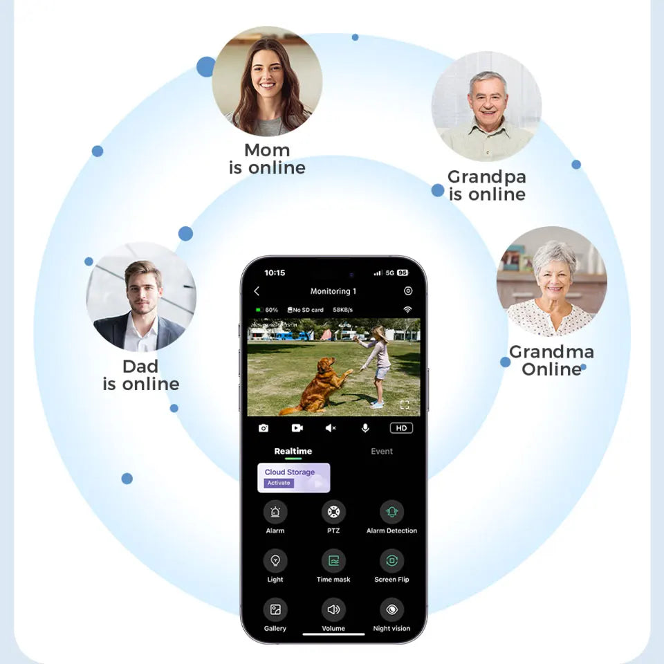 Solar Powered WiFi Security Camera Outdoor 3MP HD with Color Night Vision Two Way Audio Motion Detection & Pan - Tilt Control