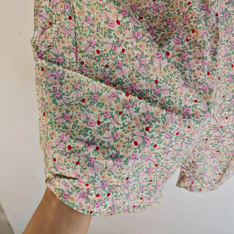 Women's High Waist Summer Shorts Floral Print Lounge Pants Loose Wide Leg Comfy Stretchy Elastic Waist Casual Athletic Home Slee