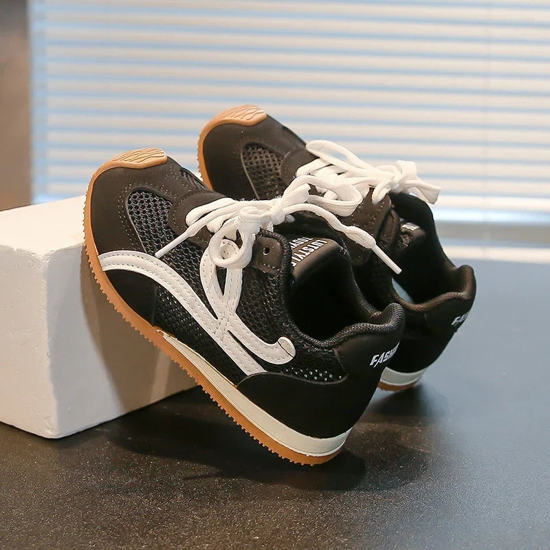 Children's Sneakers Four Seasons 3-18 Years Old Mesh Breathable Boys Girls Tennis Shoes Blue Hundred Non-slip Kids Single Shoes