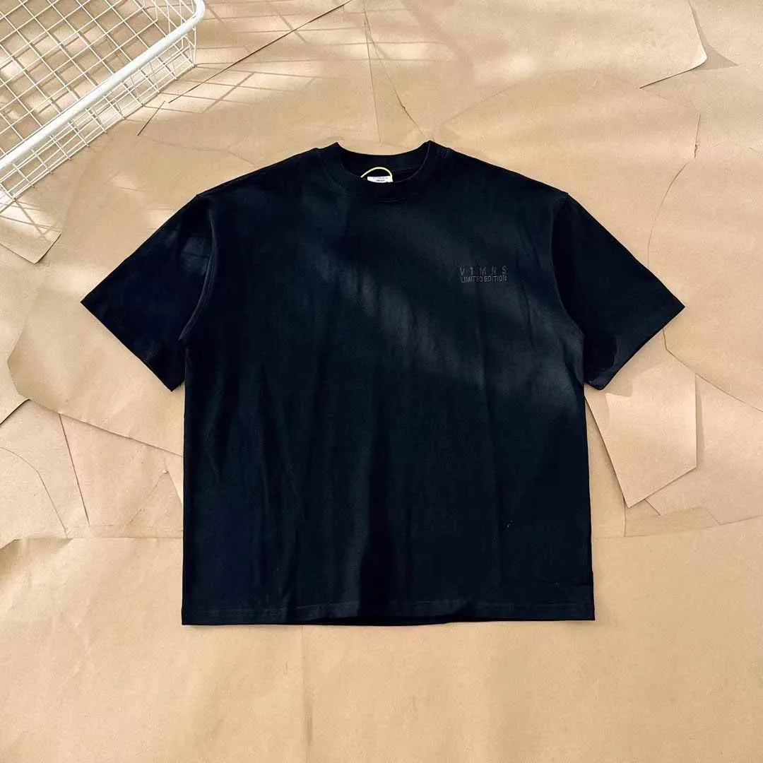 Limited Edition VT Small Logo Embroidery Women Men T shirts tees Hiphop Oversized Heavy Cotton Men Casual T-shirt