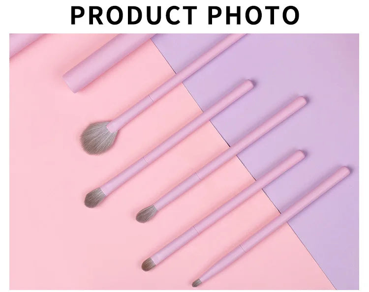Pink Makeup Brush Set Private Label Wholesale Bulk Cosmetic Synthetic Hair Vegan Brushes Free Custom Logo Beauty Tool 10Sets
