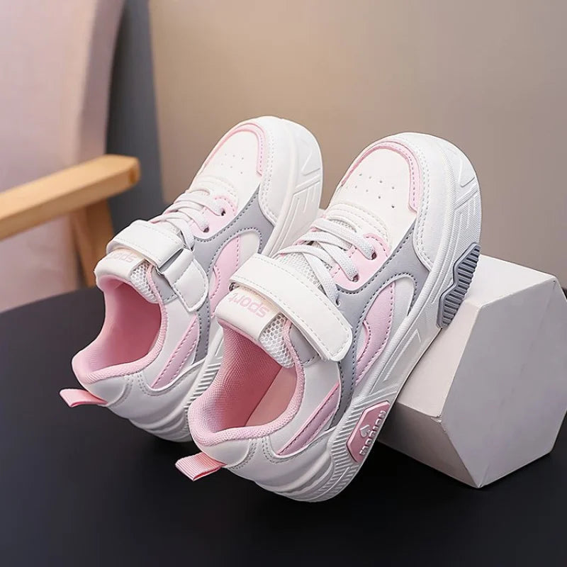 Tenis Sneakers Kids Spring/Autumn New Boys Girls Sports Shoes Casual Board Shoes Leather Soft Soled Children Small White Shoes