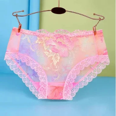 Women Sexy Lace Embroidery Panties Briefs Bragas Mujer Transparent Underwear Skin-Friendly Lingerie for Ladies Underpanties