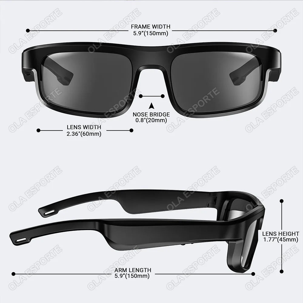 Smart Sunglasses Bluetooth 5.3 Earphone HiFi Stereo Music Wireless Headset Driving HD Mic Call Headphones Smart Glasses 2025 New