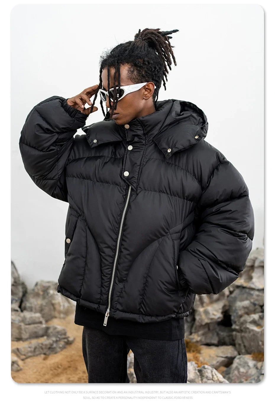 Winter Men Jackets Thicken Warm Parkas Coats Streetwear Harajuku Hip Hop Oversized Jackets Casual Loose Padded Jackets Outwear