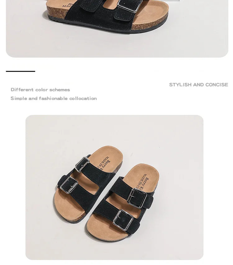 Children Sandals 2025 Girls Boys Summer New Fashion Korean Soft Sole Anti-slippery Versatile Kids Slippers Open-toe Beach Shoes