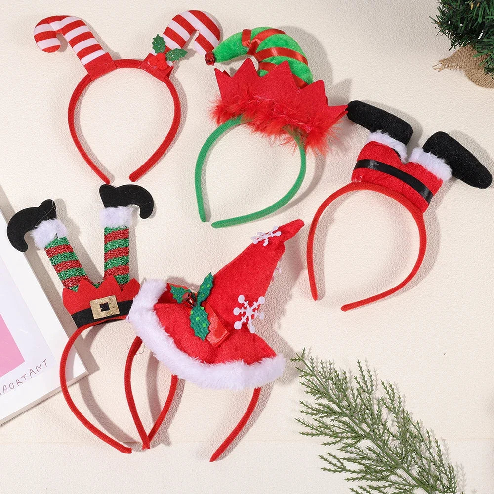 Christmas Cosplay Hair Hoop Merry Christmas Xmas Hat Santa Claus Leg Girl Boys Festival Party Headband Women Men Head Decoration