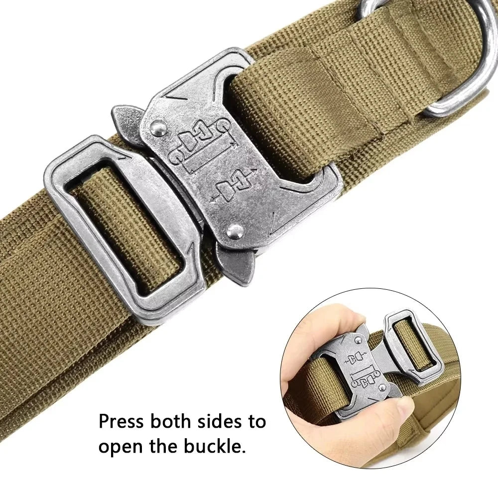 Tactical Police Dog Collar Military Adjustable Duarable Nylon German Shepard For Medium Large Walking Training Pet Accessories