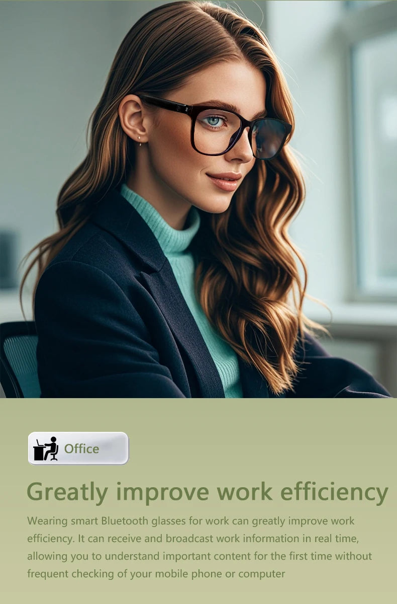 Smart Glasses Anti-blue Light Make Receive Calls Music Calling Noise Reduction UV400 Protection BT TWS Glasses Sports Women Gift