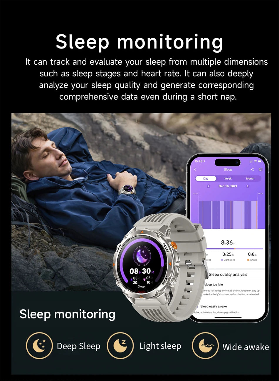 New Military GPS Sports Smart Watch Men Support GNSS Swim 3ATM Waterproof Compass Altimeter BT Call Outdoor Sports Smart Watch