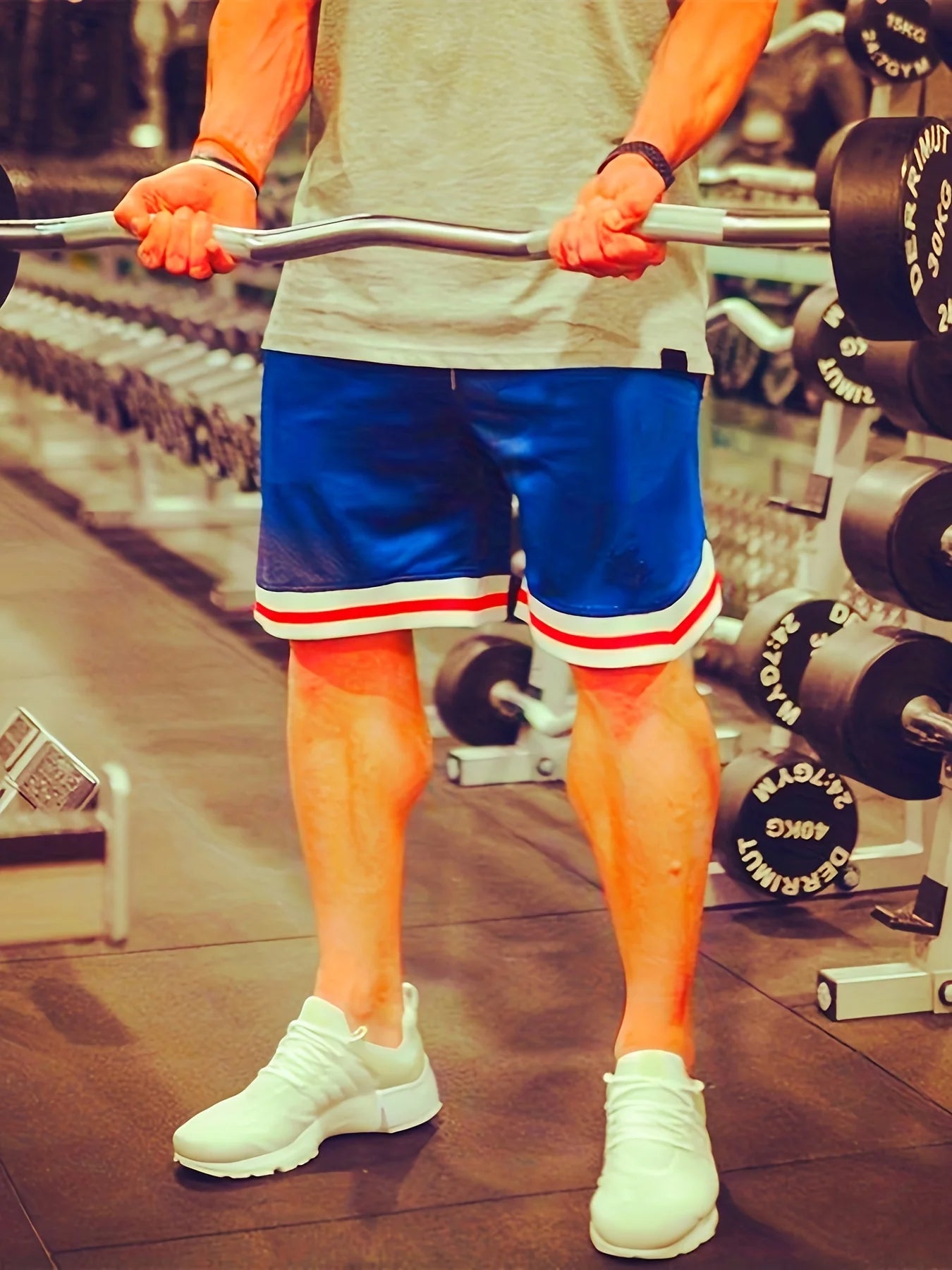 Men Shorts Breathable Mesh Knee Length Jogger Basketball Casual Workout Shorts for Men Short Pants