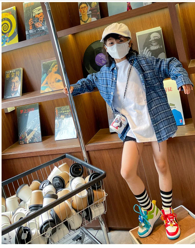 New Children Casual Shoes Four Seasons Kids Single Sneaker Mandarin Ducks Basketball Sports Shoes Boys Girls Sneaker Board Shoes