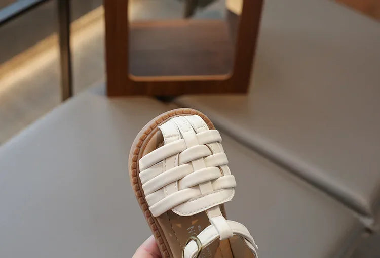 Kids Sandals 2025 Summer Sandals for Boy Fashion Children Cut-Outs Beach Shoes Braided Style Causal Walking Flat Sandals