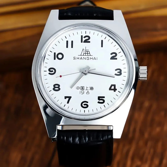 Vintage-Inspired Shanghai 7120 Watch 36mm - Mechanical Men's Wristwatch for Collectors & Watch Enthusiasts