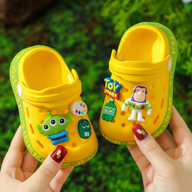 Summer Children Sandals Baby Boy Girl Cartoon Toy Story Buzz Lightyear Print Kids Slipper Indoor Non-slip Soft Beach Shoes 18-29