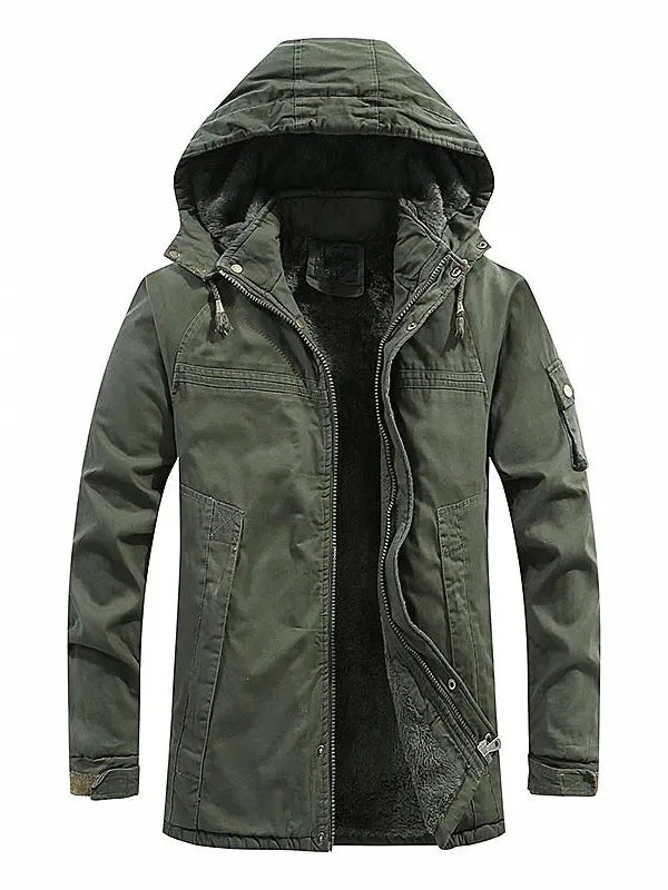 2025 Winter Men Jackets Fleece Warm Winbreaker Cotton padded Jackets Male Thicken Military Thermal Hooded jackets Clothing