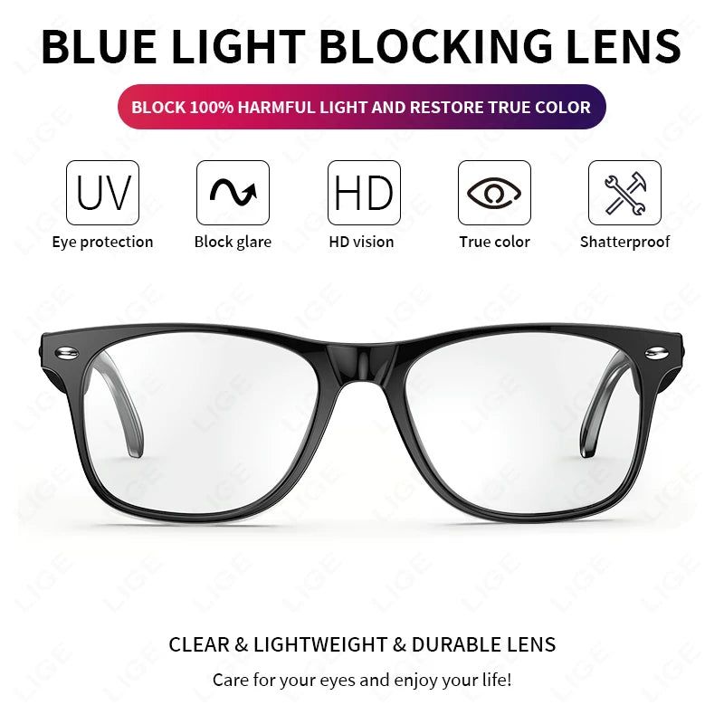 2025 New Smart Glasses Men 163 Online Language Al Intelligent Translation Anti-blue Lenses Wireless Call Voice Assistant Glasses