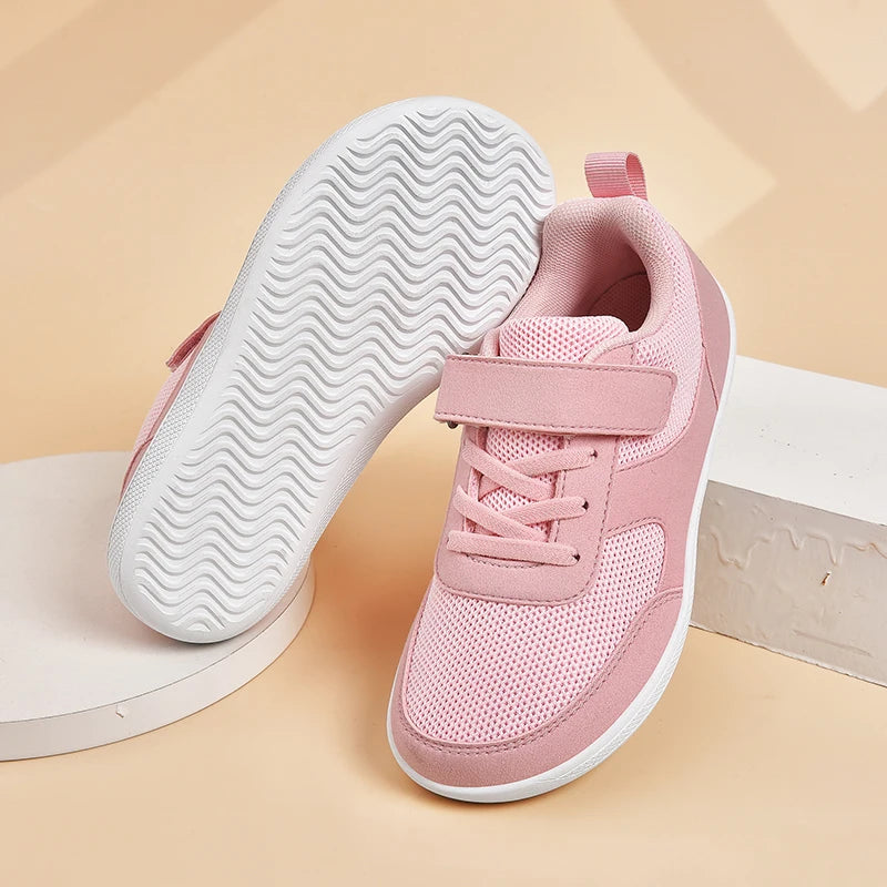 Kids Shoes Wide Toe Barefoot for Children Boys Girls Baby Sneakers Lightweight Hook&Loop Mesh Artificial Infant Toddler Tennis