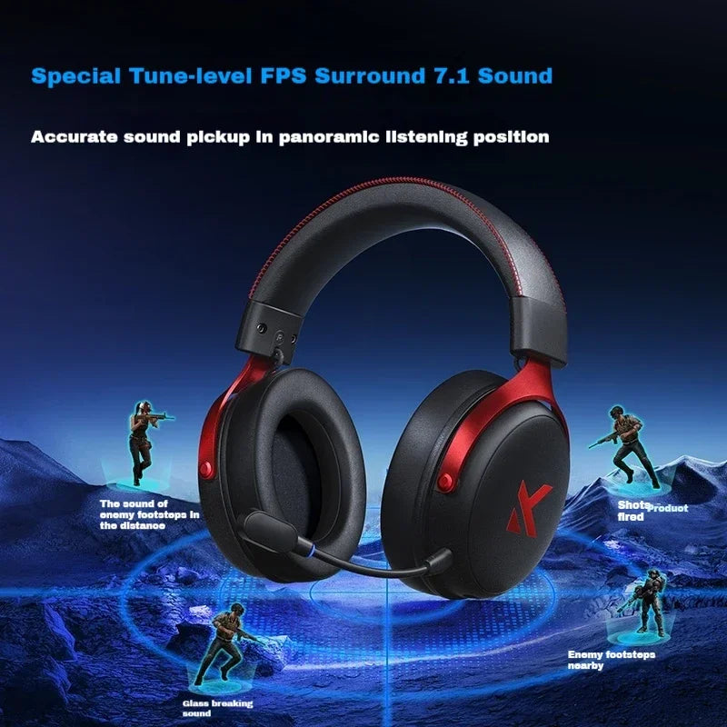 MCHOSE V9 Pro Wireless 3-Mode Headphones Esports Noise Reduction Mic Customizable Head-mounted Earphones for Music Gaming PC